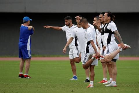 Paraguay s national soccer team players participate in a Copa America 2019 training session at the Pituacu stadium, in Salvador, Brazil, 21 June 2019. Paraguay s national soccer team training session in Salvador !ACHTUNG: NUR REDAKTIONELLE NUTZUNG!  Copyright: xRaulxSpinassex COPAME1277 20190621-636967571691288723