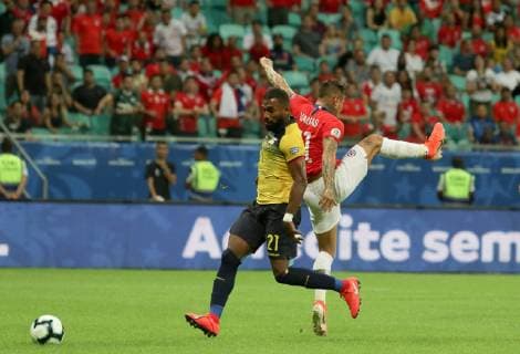 Ecuador vs Chile SALVADOR, BA - 21.06.2019: ECUADOR VS CHILE - Achiller, during a match between Ecuador and Chile, valid for the 2019 Copa America group stage, held this Friday (21) at the Fonte Nova Arena in Salvador, Bahia, Brazil. (Photo: Tiago Caldas Fotoarena) x1751048x  TiagoxCaldas