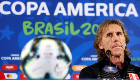 Head coach of Peru s national team, Nationalteam Ricardo Gareca attends a press conference, PK, Pressekonferenz in Sao Paulo, Brazil, 21 June 2019. Peru s National Team press conference !ACHTUNG: NUR REDAKTIONELLE NUTZUNG!  Copyright: xPauloxWhitakerx COPAME1385 20190622-636967690521745839