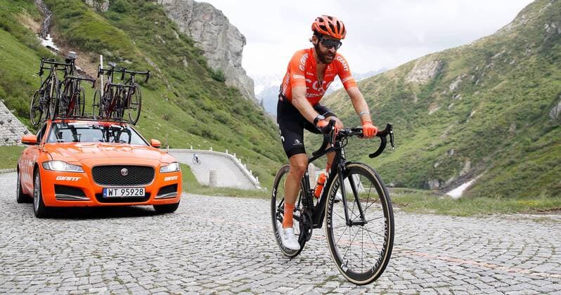 21.06.2019 San Gottardo , SCHWEIZ , Radsport 7.Etappe Unterterzen - San Gottardo Simon Geschke GER Team CCC auf der Tremola Strasse hinauf zum Gotthard Pass