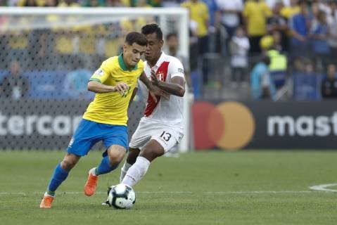 Peru vs. Brazil SÃO PAULO, SP - 22.06.2019: PERU VS. BRAZIL - Philippe Coutinho during a match between Peru and Brazil, valid for the 2019 Copa America group stage, held this Saturday (22) at the Corinthians Arena in São Paulo, SP. (Photo: Ricardo Moreira Fotoarena) x1751285x  RicardoxMoreira