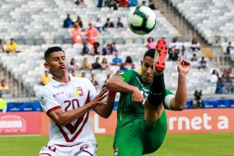 Bolivia vs Venezuela BELO HORIZONTE, MG - 22.06.2019: BOLIVIA VS VENEZUELA - Disputed between Marvin Bejarano of Bolivia and Ronald Hernandez of Venezuela during a match between Bolivia and Venezuela, valid for the group stage of the Copa América 2019, held this Saturday (22) at the Estádio Mineirão in Belo Horizonte, MG. (Photo: Dudu Macedo Fotoarena) x1751290x  DuduxMacedo