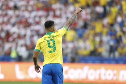 Peru vs. Brazil SÃO PAULO, SP - 22.06.2019: PERU VS. BRAZIL - Gabriel Jesus during a match between Peru and Brazil, valid for the group stage of the Copa America 2019, held this Saturday (22) at the Corinthians Arena in São Paulo, SP. (Photo: Ricardo Moreira Fotoarena) x1751343x  RicardoxMoreira