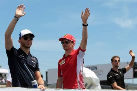 Photo4 LaPresse 23 06 2019 Le Castellet, France Grand Prix Formula One France 2019 In the pic: Pierre Gasly (FRA) Red Bull Racing RB15 , Charles Leclerc (MON) Scuderia Ferrari SF90 and Romain Grosjean (FRA) Haas F1 Team VF-18  Copyright: xPhoto4 LaPressex