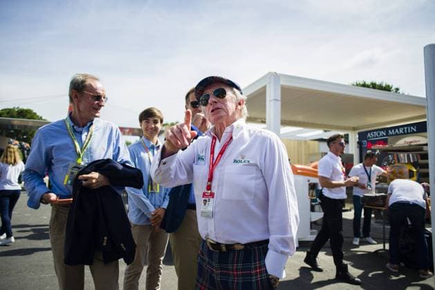 23rd June 2019, Circuit Automobile Paul Ricard, Le Castellet, Marseille, France ; FIA Formula 1 Grand Prix of France, Race Day; Sir Jackie Stewart , a British former Formula One racing driver arrives to the Paul Ricard circuit on his 80th birthday  ActionPlus12147021 PabloxGuillen