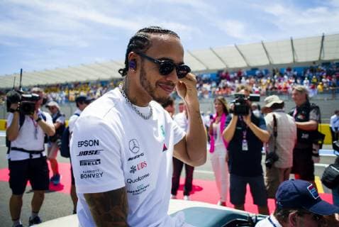 23rd June 2019, Circuit Automobile Paul Ricard, Le Castellet, Marseille, France ; FIA Formula 1 Grand Prix of France, Race Day; Lewis Hamilton of the Mercedes Team during the drivers parade before the Grand Prix race  ActionPlus12147033 PabloxGuillen