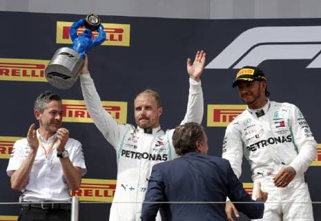 Motorsports: FIA Formula One World Championship, WM, Weltmeisterschaft 2019, Grand Prix of France, Nathan Divey, 77 Valtteri Bottas (FIN, Mercedes AMG Petronas Motorsport), 44 Lewis Hamilton (GBR, Mercedes AMG Petronas Motorsport), Le Castellet France