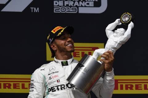 June 23, 2019 - Le Castellet, France - Lewis Hamilton of Great Britain and Mercedes AMG Petronas F1 Team Mercedes winner of the Pirelli GP de France 2019 at Circuit Paul Ricard on June 23, 2019 in Le Castellet, France. F1 Grand Prix of France.  - ZUMAn230 20190623_zaa_n230_052 Copyright: xJosexBretonx