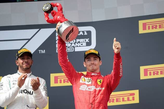 Photo4 LaPresse 23 06 2019 Le Castellet, France Grand Prix Formula One France 2019 In the pic: Charles Leclerc (MON) Scuderia Ferrari SF90, Lewis Hamilton (GBR) Mercedes AMG F1 W10  Copyright: xPhoto4 LaPressex