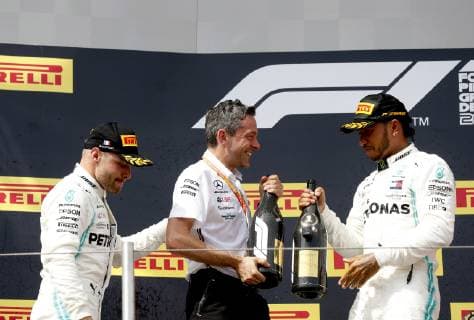 Motorsports: FIA Formula One World Championship, WM, Weltmeisterschaft 2019, Grand Prix of France, 77 Valtteri Bottas (FIN, Mercedes AMG Petronas Motorsport), Nathan Divey, 44 Lewis Hamilton (GBR, Mercedes AMG Petronas Motorsport), Le Castellet France