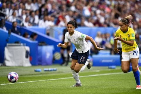 13 VALERIE GAUVIN (FRA) - 21 MONICA (BRA) FOOTBALL : France vs Bresil - Fifa Coupe du Monde Feminine 2019 - 23 06 2019 AnthonyBIBARD FEP Panoramic 