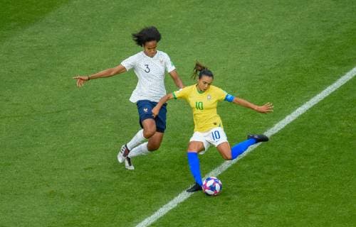 MARTA ( Brazil ) - Wendie RENARD ( France ) FOOTBALL : France vs Bresil - Coupe du Monde Feminine - Le Havre - 23 06 2019 FedericoPestellini Panoramic 