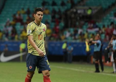 Colombia vs Paraguay SALVADOR, BA - 23.06.2019: COLOMBIA VS PARAGUAY - James Rodriguez, during a match between Colombia and Paraguay, valid for the group stage of the Copa America 2019, held this Sunday (23) at the Arena Fonte Nova in Salvador, Bahia, Brazil. (Photo: Tiago Caldas Fotoarena) x1751822x  TiagoxCaldas
