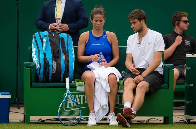 June 23, 2019 - Birmingham, GREAT BRITAIN - Julia Goerges of Germany listens to coach Sebastian Sachs during the final of the 2019 Nature Valley Classic WTA, Tennis Damen Premier tennis tournament Nature Valley Classic 2019, Tennis, Birmingham, Great Britain - June 23 - ZUMAa181 20190623_zaa_a181_051 Copyright: xAFP7x