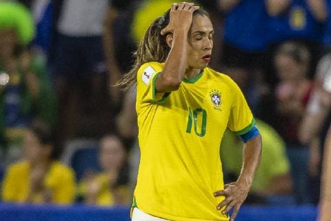 France v Brazil LE HAVRE, SM - 23.06.2019: FRANCE V BRAZIL - Marta do Brasil disappointed after a match between Brazil and France that Brazil lost 2-1 and was eliminated from the World Cup. World Cup Qualification Football. FIFA. Held at the Oceane Stadium in Le Havre, France. (Photo: Richard Callis Fotoarena) x1751986x  RichardxCallis
