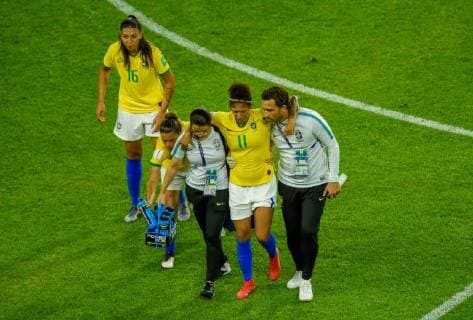 Sortie sur blessure de CRISTIANE ( Brazil ) FOOTBALL : France vs Bresil - Coupe du Monde Feminine - Le Havre - 23 06 2019 FedericoPestellini Panoramic 