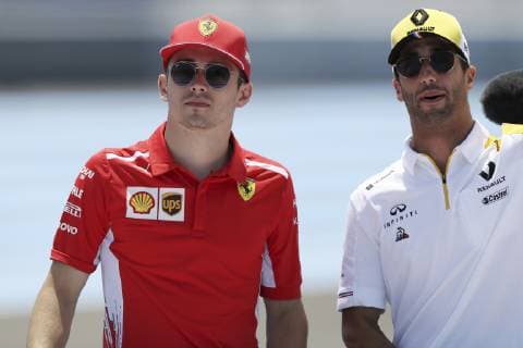 LECLERC Charles F1 Team Scuderia Ferrari mit RICCIARDO Dennis Fahrerparade am Sonntag Formel 1 GP 2019 Frankreich am 23.06.2019 in Le Castellet