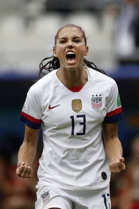 Reims, Frankreich, FIFA Frauen Fußball Weltmeisterschaft , FIFA Women s World Cup France, Achtelfinale Spanien vs. USA 1-2 am 24. 06 . 2019 im Stadion Stade Auguste n-Delaune in Reims Frankreich Alex MORGAN (USA)
