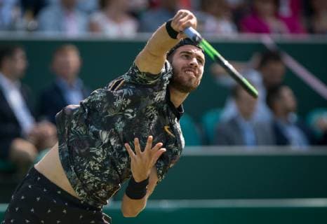 Karen Khachanov of Russia during The BOODLES Tennis exhibition event 2019 at Stoke Park, Slough, England on 26 June 2019. Copyright: xAndyxRowlandx PMI-2882-0015