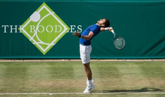 Novak Djokovic (world number 1) of Serbia during The BOODLES Tennis exhibition event 2019 at Stoke Park, Slough, England on 26 June 2019. Copyright: xAndyxRowlandx PMI-2882-0021