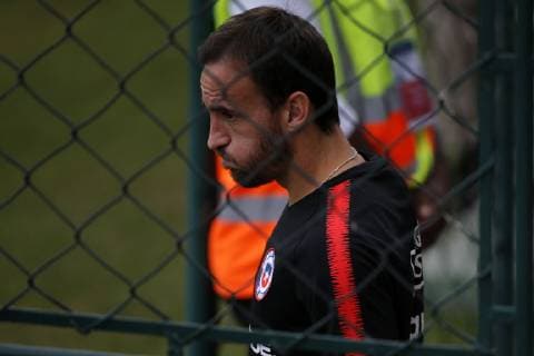 Futbol, entrenamiento de la seleccion chilena en San Pablo Copa America 2019 El jugador de la selecciones chilena Jose Pedro Fuenzalida es fotografiado durante el entrenamiento realizado en el centro deportivo Frederico Antonio Germano Menzen de San Pablo, Brasil. 26 06 2019 Andres Pina Photosport Football, Chile national team, Nationalteam training session Copa America Championship 2019 Chile s player Jose Pedro Fuenzalida is pictured during training session held at the Frederico Antonio Germano Menzen center in Sao Paulo, Brazil. 26 06 2019 Andres Pina Photosport Entrenamiento de la seleccion chilena en San Pablo, 26 06 2019 