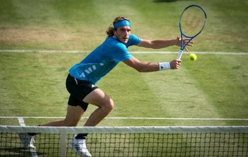 Stefanos Tsitsipas of Greece during The BOODLES Tennis exhibition event 2019 at Stoke Park, Slough, England on 26 June 2019. Copyright: xAndyxRowlandx PMI-2882