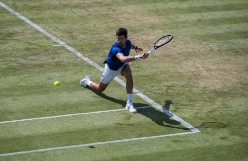 Novak Djokovic (world number 1) of Serbia during The BOODLES Tennis exhibition event 2019 at Stoke Park, Slough, England on 26 June 2019. Copyright: xAndyxRowlandx PMI-2882