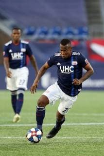 June 26, 2019; Foxborough, MA, USA; New England Revolution forward Cristian Penilla (70) in action during an MLS, Fussball Herren, USA match between Philadelphia Union and New England Revolution at Gillette Stadium. CSM MLS 2019: Union vs Revolution JUN 26 - ZUMAc04_ 20190626_zaf_c04_064 Copyright: xAnthonyxNesmithx