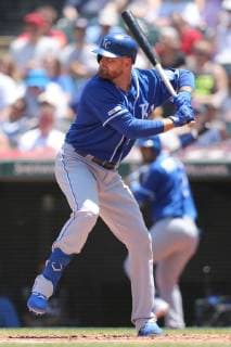 Kansas City Royals Lucas Duda bats against the Cleveland Indians in Cleveland, Ohio Wednesday June 26, 2019.  CLE20192506108 AARONxJOSEFCZYK