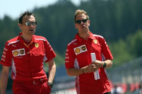Photo4 LaPresse 27 06 2019 Spielberg, Austria Grand Prix Formula One Austria 2019 In the pic: Sebastian Vettel (GER) Scuderia Ferrari SF90 and Riccardo Adami (ITA) Ferrari Race Engineer  Copyright: xPhoto4 LaPressex