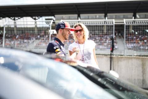 FORMULA 1 - GP of Austria 2019 SPIELBERG,AUSTRIA,27.JUN.19 - MOTORSPORTS, FORMULA 1 - Grand Prix of Austria, Red Bull Ring, preview. Image shows Pierre Gasly (FRA Red Bull Racing) and Vera Lischka (Krone). GEPAxpictures xDanielxGoetzhaber