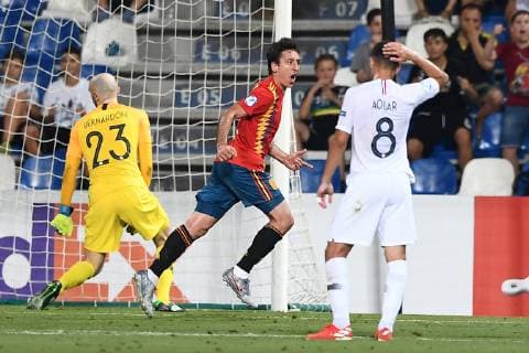 Mg Reggio Emilia 26 06 2019 - Europeo Under 21 Italia 2019 Spagna-Francia foto Matteo Gribaudi Image nella foto: esultanza gol Mikel Oyarzabal 