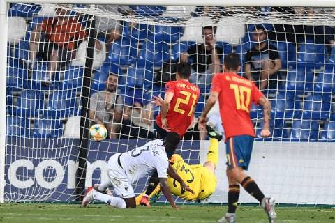 Mg Reggio Emilia 26 06 2019 - Europeo Under 21 Italia 2019 Spagna-Francia foto Matteo Gribaudi Image nella foto: gol Marc Roca 