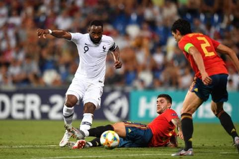 Photo Massimo Paolone LaPresse June 27, 2019 Reggio Emilia, Italy soccer Spain vs France - UEFA Under 21 Championship Italy 2019 - Semi-finals - "Mapei - Citt& xe0; del Tricolore" stadium. In the pic: Moussa Dembele (Francia) in action  Copyright: xMassimoxPaolone LaPressex