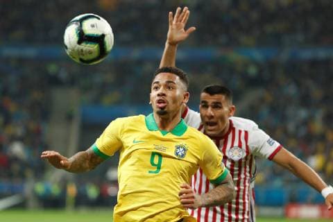 Brazilian Gabriel Jesus in action, during the Copa America 2019 quarter-finals soccer match between Brazil and Paraguay, at Arena do Gremio Stadium in Porto Alegre, Brazil, 27 June 2019. Brazil vs. Paraguay !ACHTUNG: NUR REDAKTIONELLE NUTZUNG!  Copyright: xJosexMendezx SCA19153 20190628-636972920911112358
