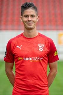 Dennis Mast ; HFC Hallescher Fussballclub e.V; 3.Liga, Porträttermin 2019 2020, Halle Saale Sachsen-Anhalt Deutschland