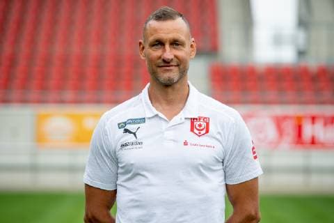 Michael Hiemisch (Co-Trainer, HFC) ; HFC Hallescher Fussballclub e.V; 3.Liga, Porträttermin 2019 2020, Halle Saale Sachsen-Anhalt Deutschland