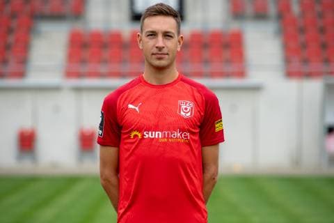 Fynn Arkenberg ; HFC Hallescher Fussballclub e.V; 3.Liga, Porträttermin 2019 2020, Halle Saale Sachsen-Anhalt Deutschland
