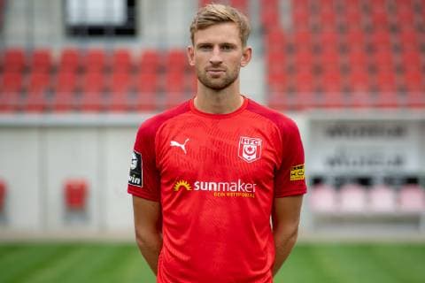 Jan Washausen ; HFC Hallescher Fussballclub e.V; 3.Liga, Porträttermin 2019 2020, Halle Saale Sachsen-Anhalt Deutschland