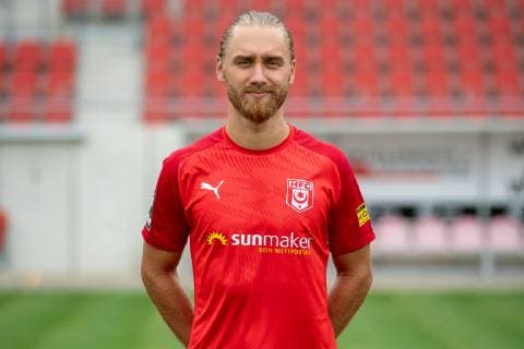 Björn Jopek ; HFC Hallescher Fussballclub e.V; 3.Liga, Porträttermin 2019 2020, Halle Saale Sachsen-Anhalt Deutschland