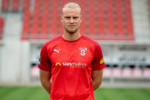 Sebastian Mai ; HFC Hallescher Fussballclub e.V; 3.Liga, Porträttermin 2019 2020, Halle Saale Sachsen-Anhalt Deutschland