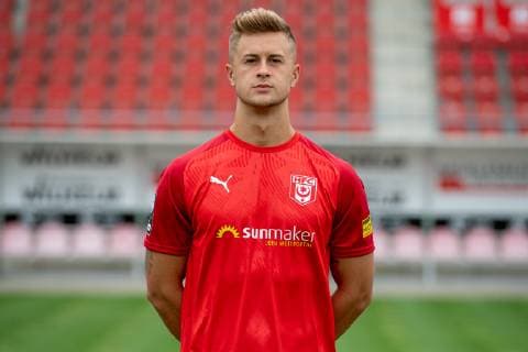 Nick Galle ; HFC Hallescher Fussballclub e.V; 3.Liga, Porträttermin 2019 2020, Halle Saale Sachsen-Anhalt Deutschland
