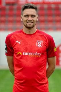 Jonas Nietfeld ; HFC Hallescher Fussballclub e.V; 3.Liga, Porträttermin 2019 2020, Halle Saale Sachsen-Anhalt Deutschland