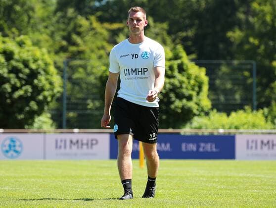 Fußball, Trainerhistorie, Stuttgarter Kickers 28.06.2019, Deutschland, Stuttgart, Fußball Oberliga Baden-Württemberg, Saison 2019 2020 SV Stuttgarter Kickers Training: Co-Trainer Yannick Dreyer