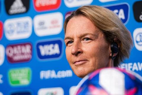 Sport Bilder des Tages Fußball, WM Damen, Nationalteam Deutschland Pressekonferenz 190628 Martina Voss-Tecklenburg, Head coach of Germany during a press conference, PK, Pressekonferenz on June 28, 2019 in Rennes. Photo: Simon Hastegard Bildbyran Kod SH 180091 bbeng fotboll football fotball soccer dam women kvinner frankrike france vm vm 2019 verdensmesterskap världsmästerskap fifa women s world cup 2019 world cup kvartsfinal knockout stage tyskland presskonferens Copyright: SIMONxHASTEGARD BB190628SH047