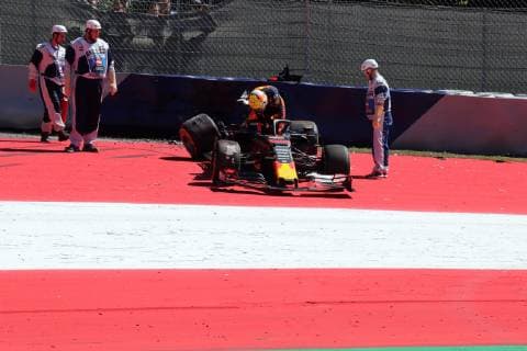 Photo4 LaPresse 28 06 2019 Spielberg, Austria Grand Prix Formula One Austria 2019 In the pic: Max Verstappen (NED) Red Bull Racing RB15 crash  Copyright: xPhoto4 LaPressex