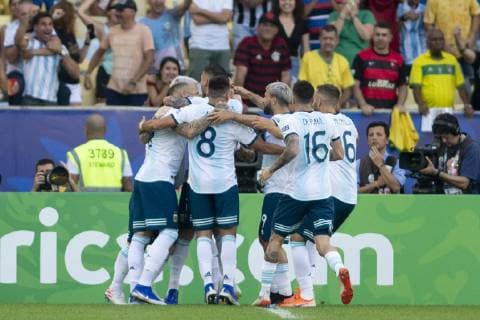 Fußball, Copa America, Venezuela - Argentinien Venezuela vs Argentina RIO DE JANEIRO, RJ - 28.06.2019: VENEZUELA VS ARGENTINA - Lautaro Javier Martinez celebrates goal during match between Venezuela and Argentina, valid for the quarterfinals of the Copa America 2019, held this Friday (28) at the Maracanã Stadium, in Rio de Janeiro, RJ. (Photo: Celso Pupo Fotoarena) x1754639x  CelsoxPupo