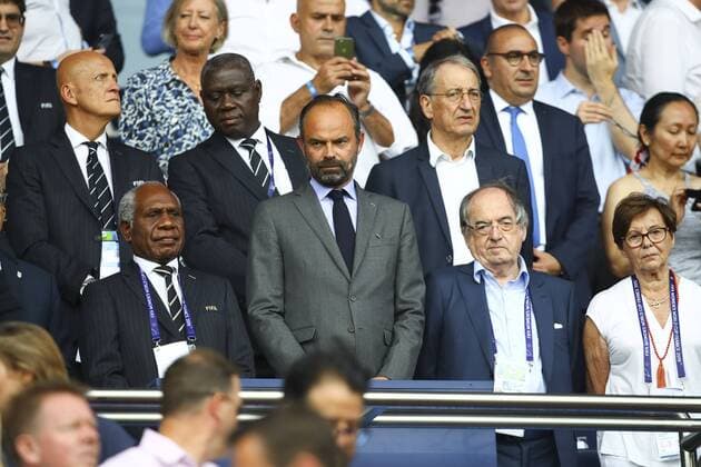 Edouard Philippe ( Premier Ministre ) FOOTBALL : France vs USA - Quarts de finales- Coupe du Monde Feminine - 28 06 2019 GwendolineLeGoff Panoramic 