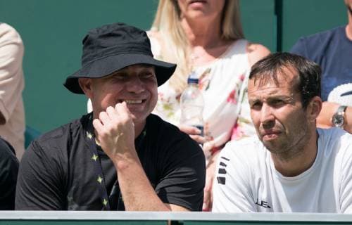 ANDRE AGASSI of USA (coach of Grigor DIMITROV of Bulgaria) during The Boodles tennis exhibition event 2019 Day 4 at Stoke Park, Slough, England on 28 June 2019. Copyright: xAndyxRowlandx PMI-2887