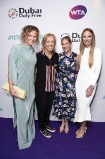 Katerina Siniakova, Martina Navratilova, Chris Evert und Caroline Wozniacki bei der WTA, Tennis Damen Summer Party 2019 im Jumeirah Carlton Tower Hotel. London, 28.06.2019